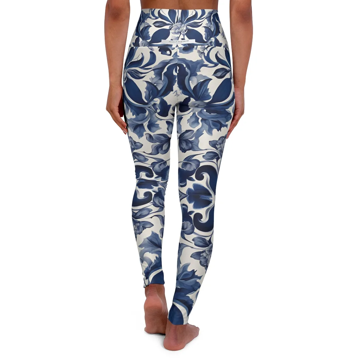 * Blue Majolica Yoga Pants - Margo Makaroff - Personalization Available