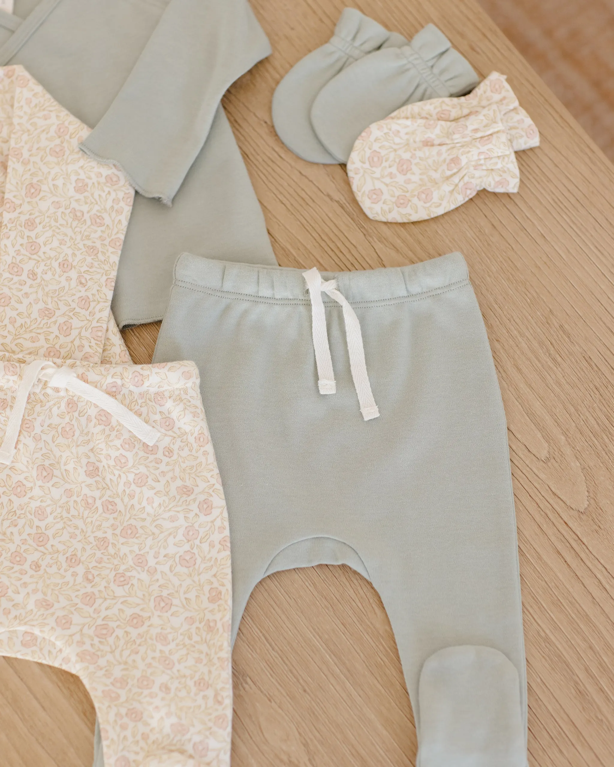 -Wrap Top   Footed Pant Set || Sage-