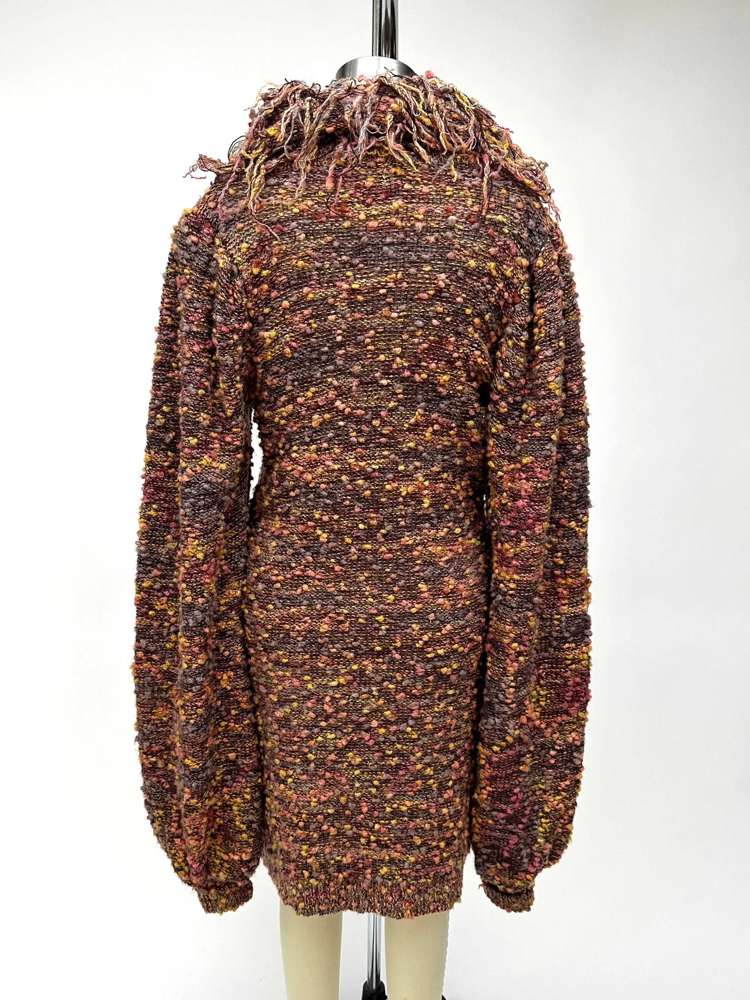 1980s Fringe Balloon Sleeve Sweater Dress*