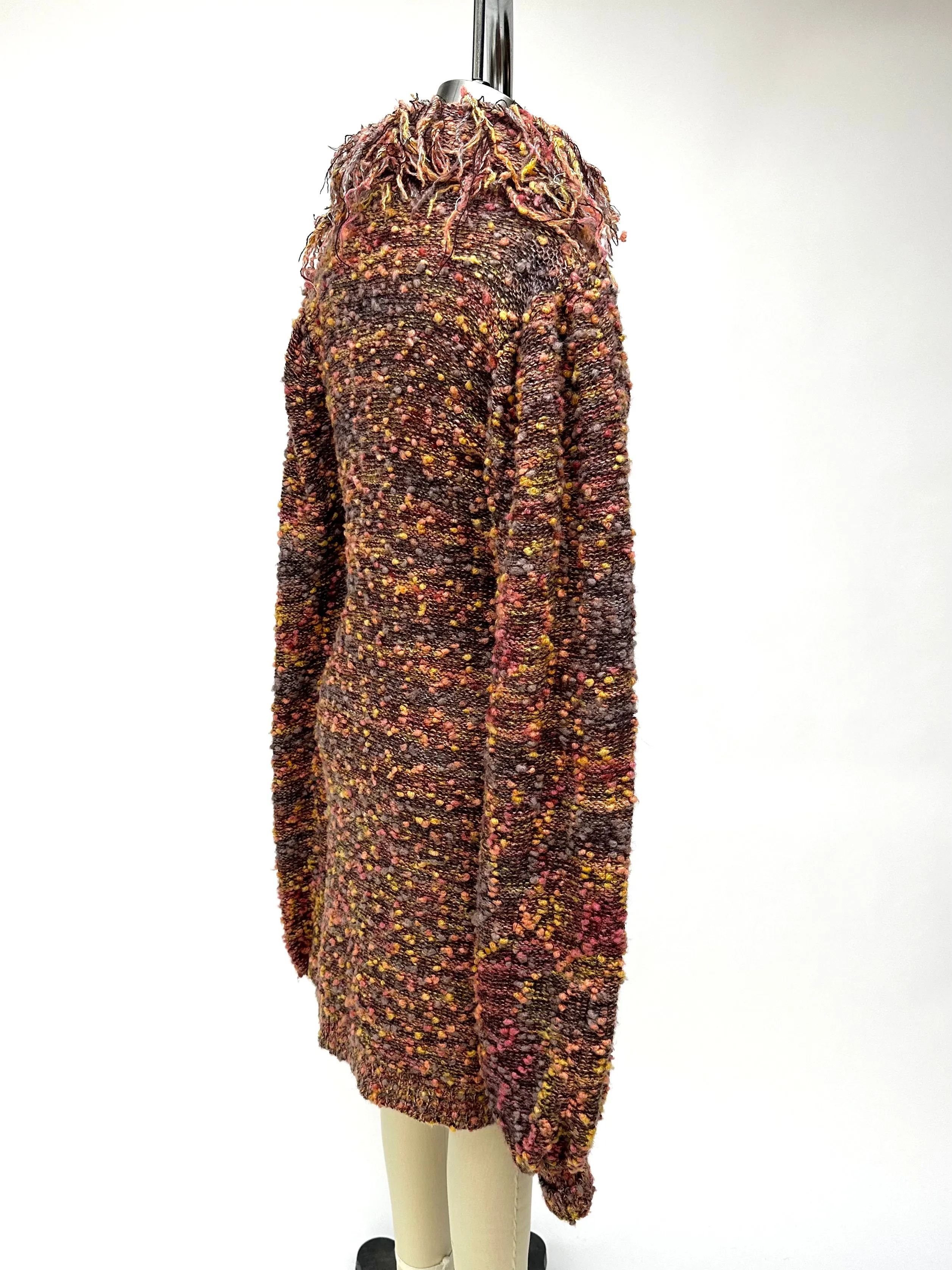 1980s Fringe Balloon Sleeve Sweater Dress*