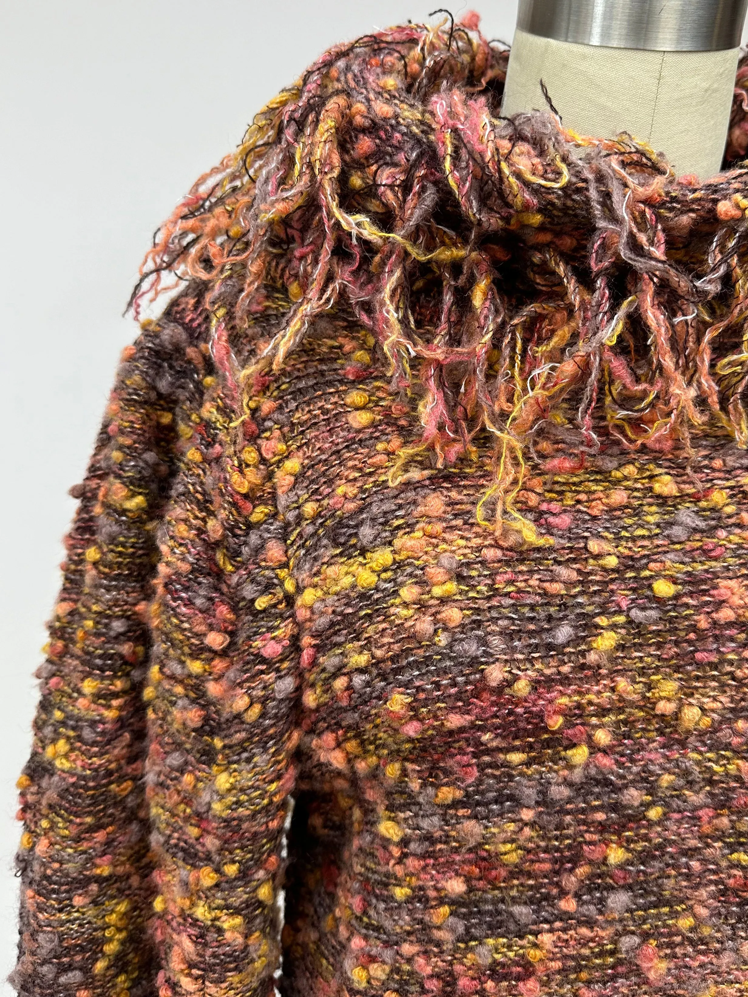 1980s Fringe Balloon Sleeve Sweater Dress*