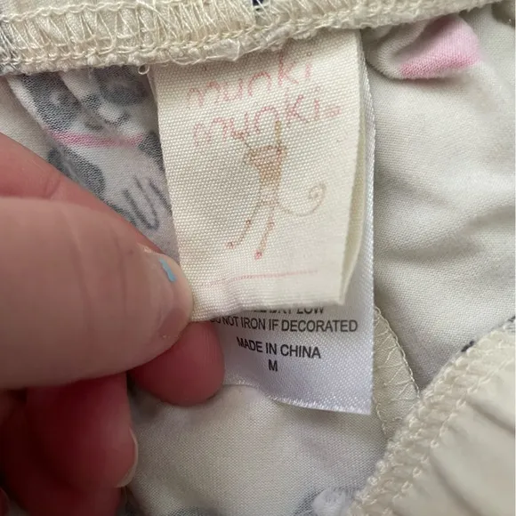 2-Pc Munki Munki Varied Dogs Pink Hearts Bows Almond Butter Soft Pajamas Medium