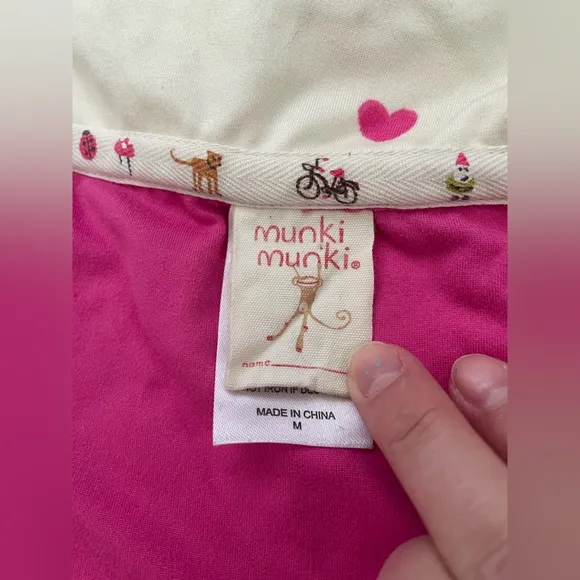 2-Pc Munki Munki Varied Dogs Pink Hearts Bows Almond Butter Soft Pajamas Medium
