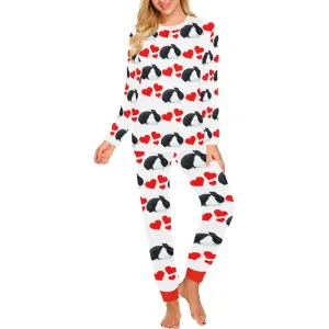 2 Piece Dutch Rabbit Hearts Long Tee Pajama Set
