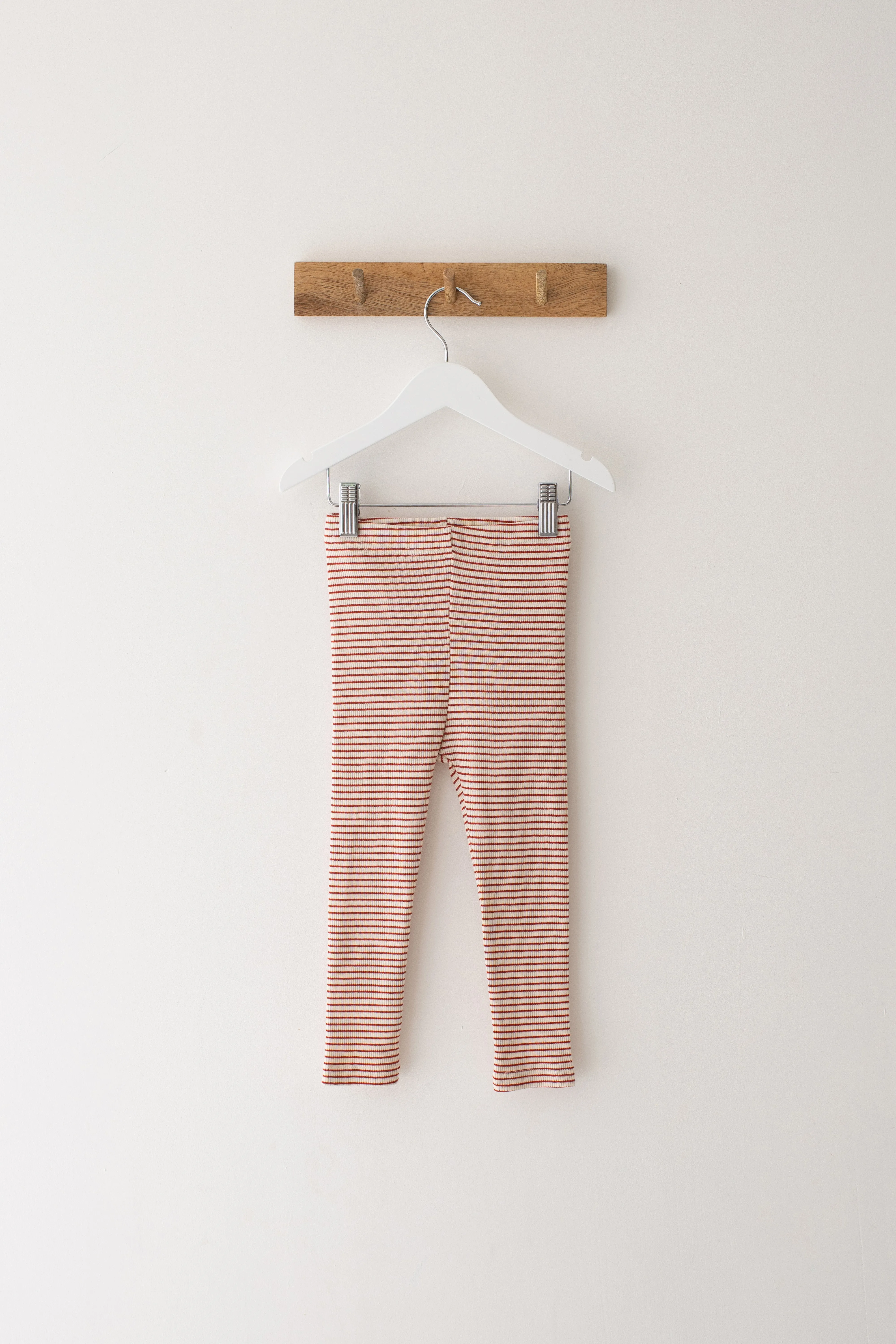 2024 Thin Red & Cream Stripe Leggings