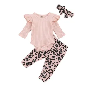 3 Piece Leopard Jumpsuit Headband <3