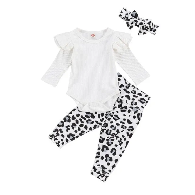 3 Piece Leopard Jumpsuit Headband <3