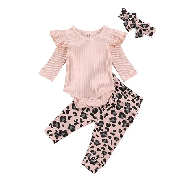 3 Piece Leopard Jumpsuit Headband <3