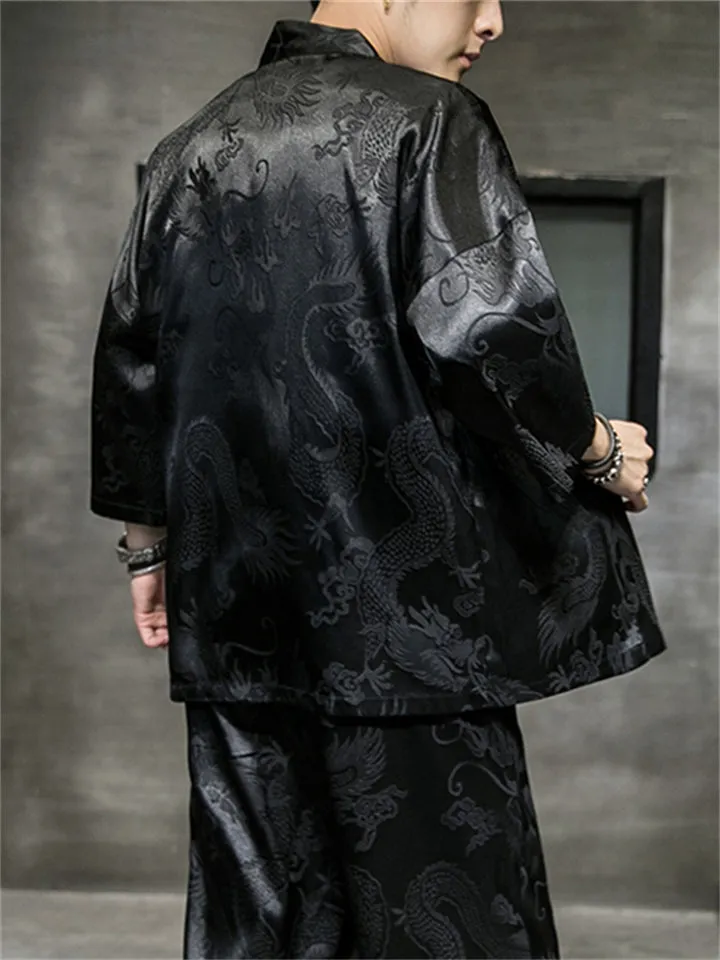 3/4 Sleeve Dragons Printed Sun-Protective Outfits