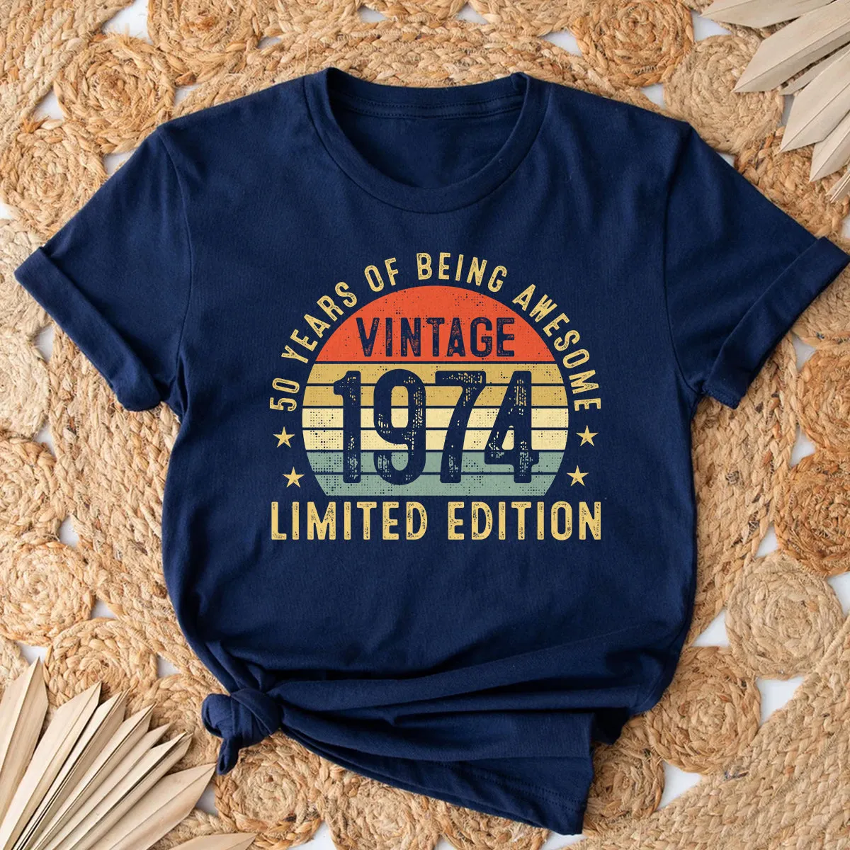 50th Birthday 1974 50 Years Of Being Awesome Retro T-Shirt