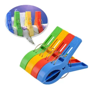 8 Pcs Plastic Color Clothes Pegs Beach Towel Clamp Laundry Clothes Pins Large Size Drying Racks Retaining Clip Organization