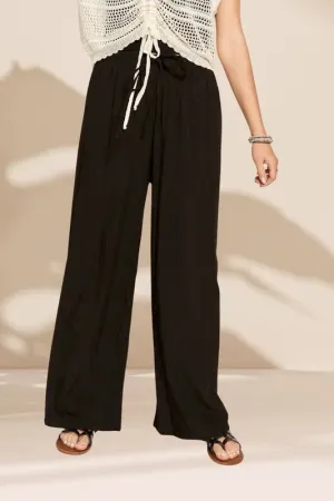 ADORA Waist Tie Crinkle Flowy Pants