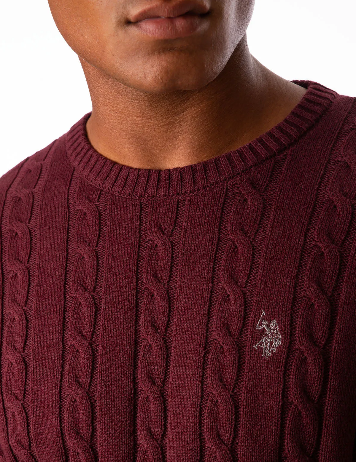 ALL OVER CABLE CREW NECK SWEATER