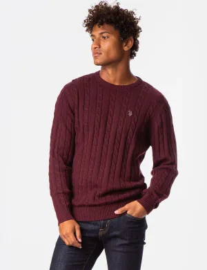 ALL OVER CABLE CREW NECK SWEATER