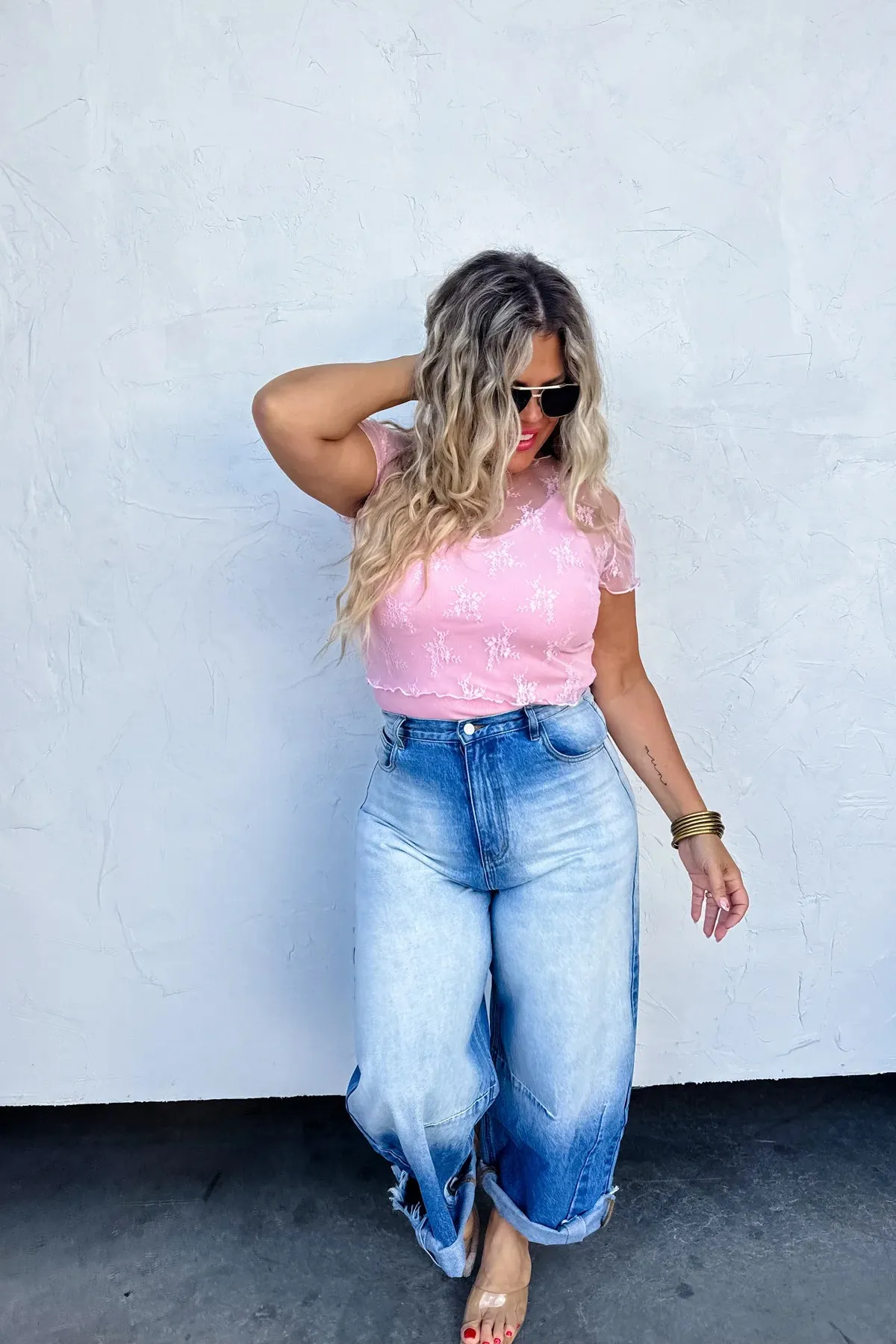 ALLE SHORT SLEEVE LACE TOP