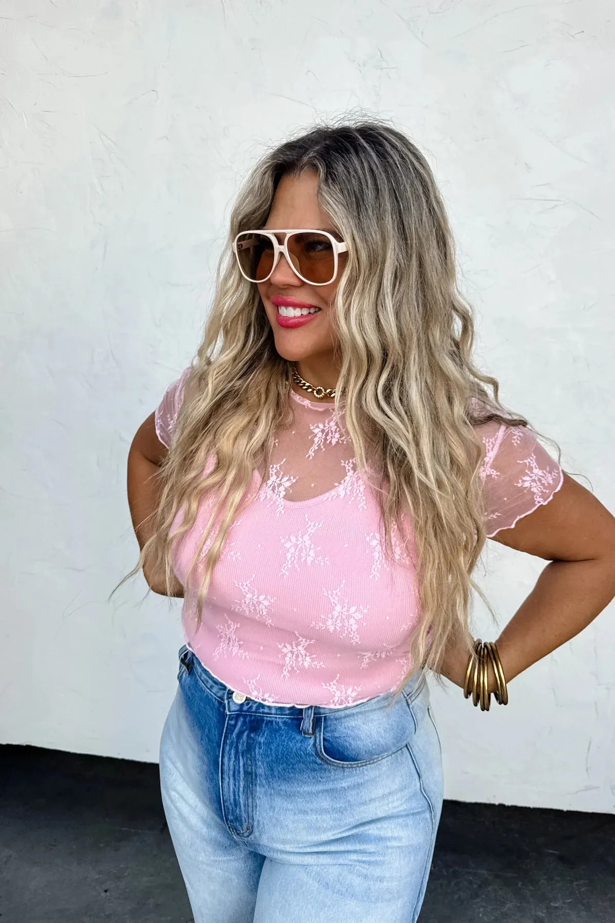 ALLE SHORT SLEEVE LACE TOP