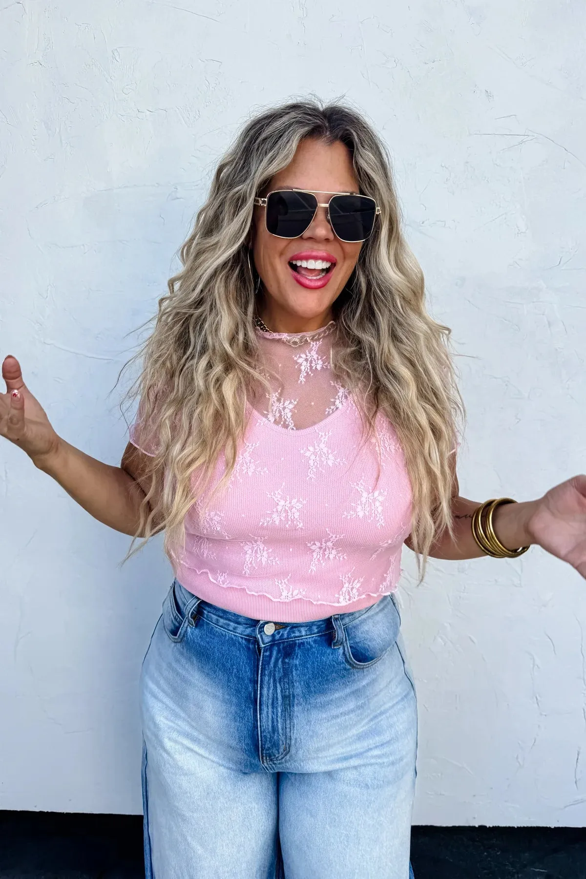ALLE SHORT SLEEVE LACE TOP