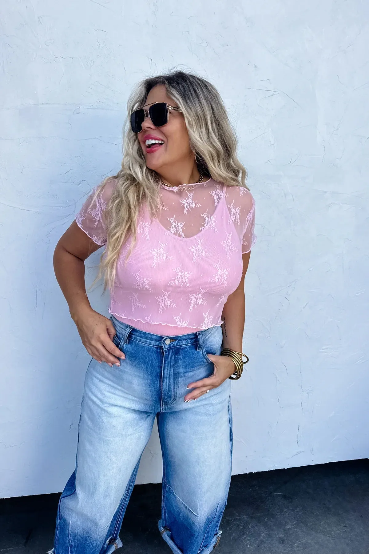 ALLE SHORT SLEEVE LACE TOP
