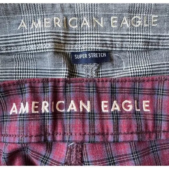 American Eagle High Rise Mini stretch skirts plaid black bundle of 2 size 12