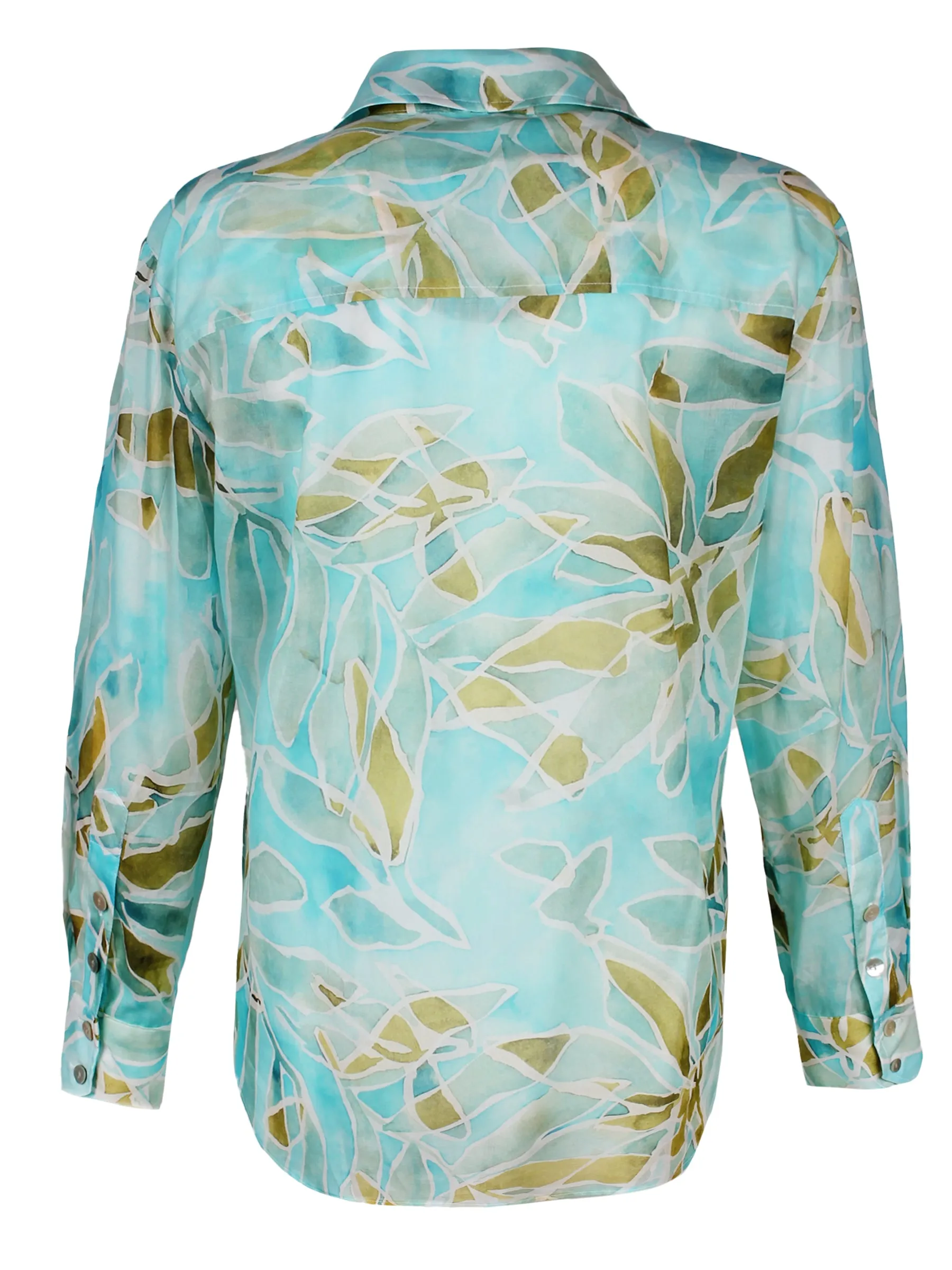 Andie Shirt Olive Green Scroll Print