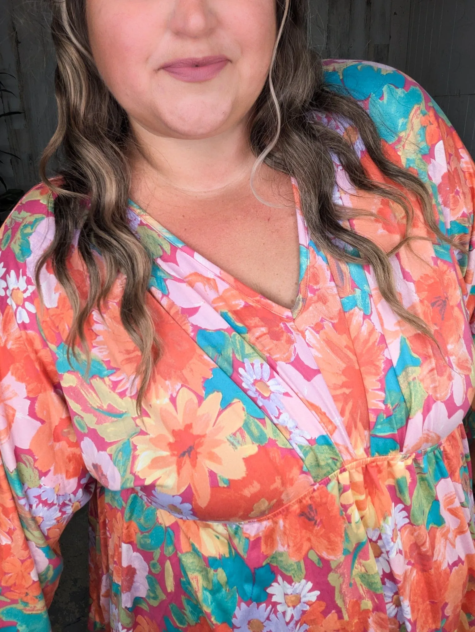 Anika Kimono Cut Floral Top in Sunset Fall