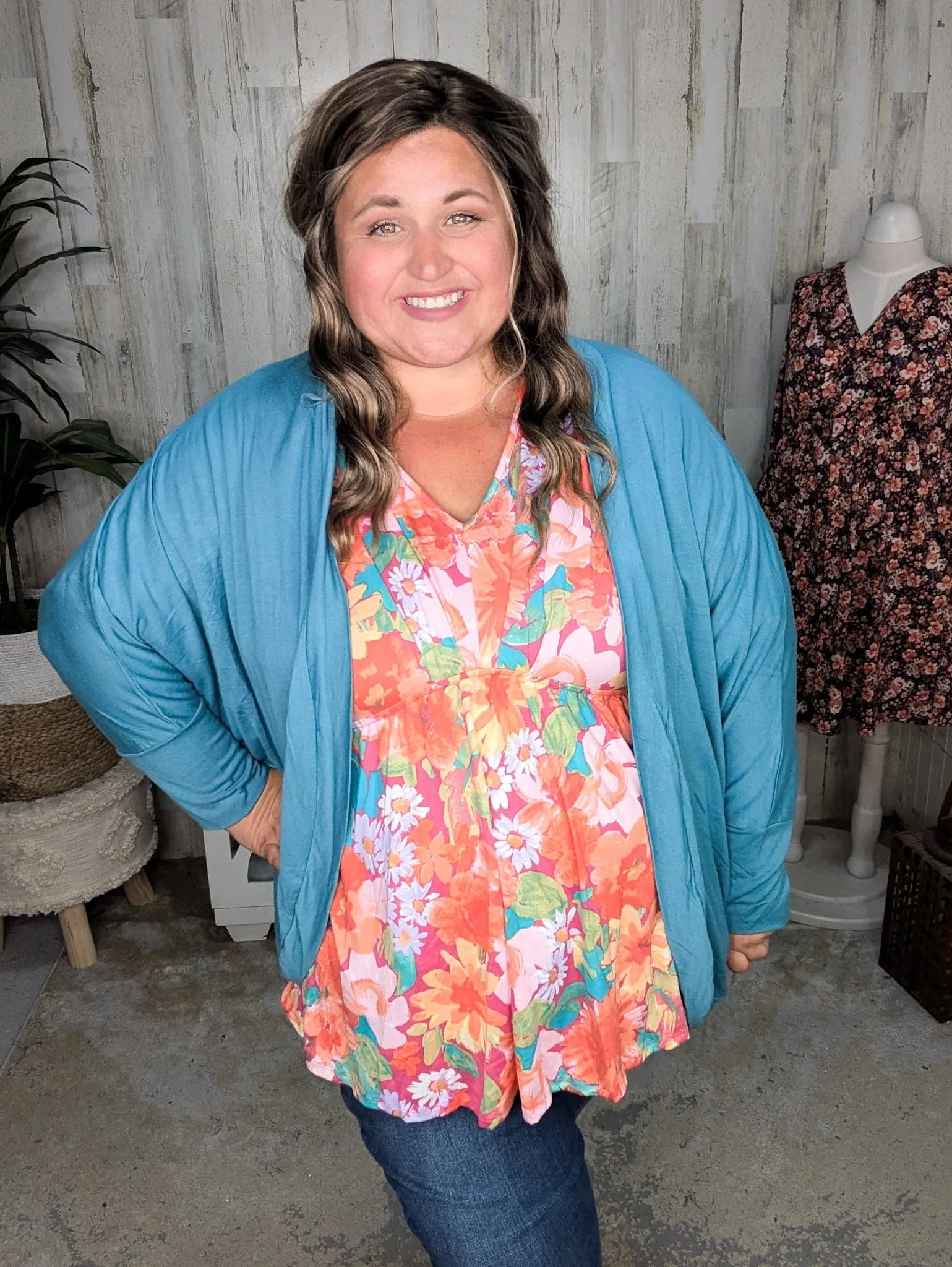 Anika Kimono Cut Floral Top in Sunset Fall