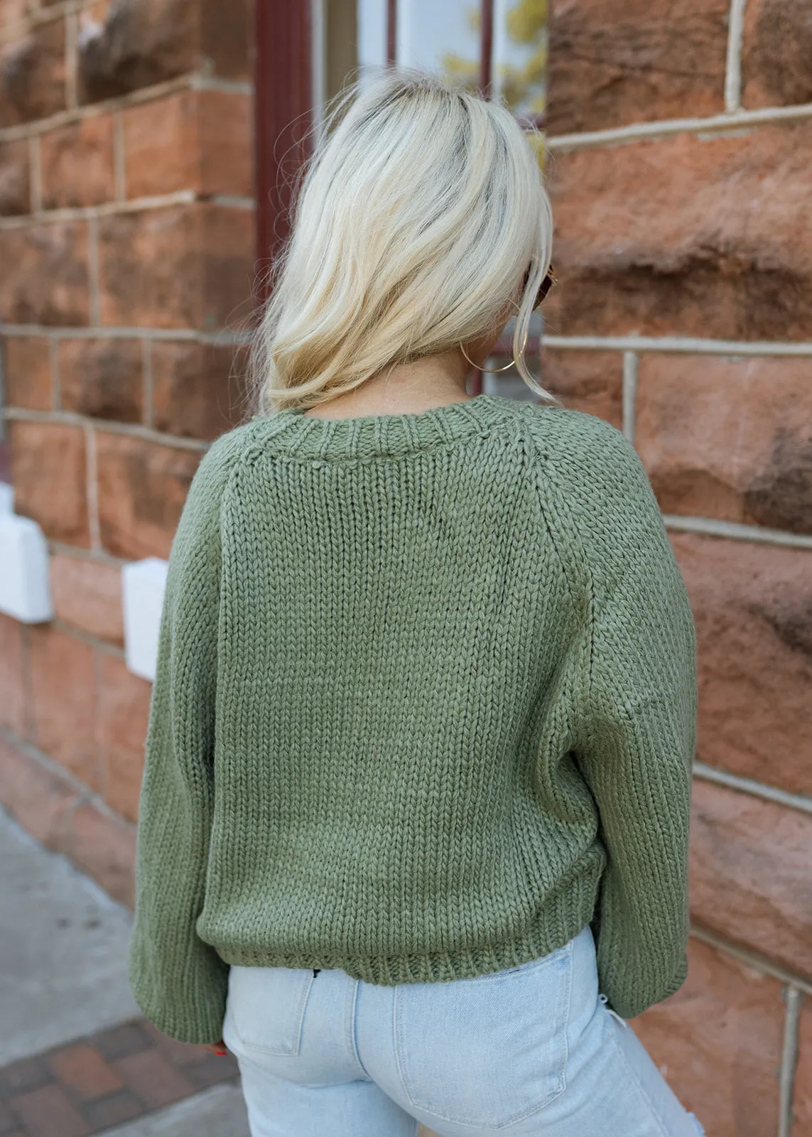 Apres Olive Crochet Sweater