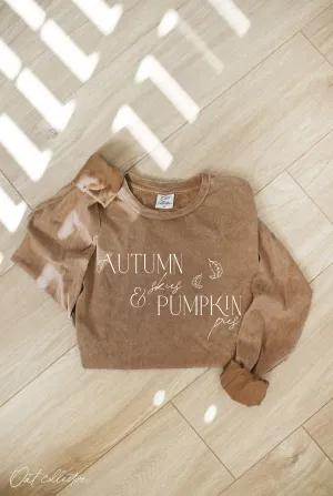AUTUMN SKIES  Mineral Washed Long Sleeve Graphic