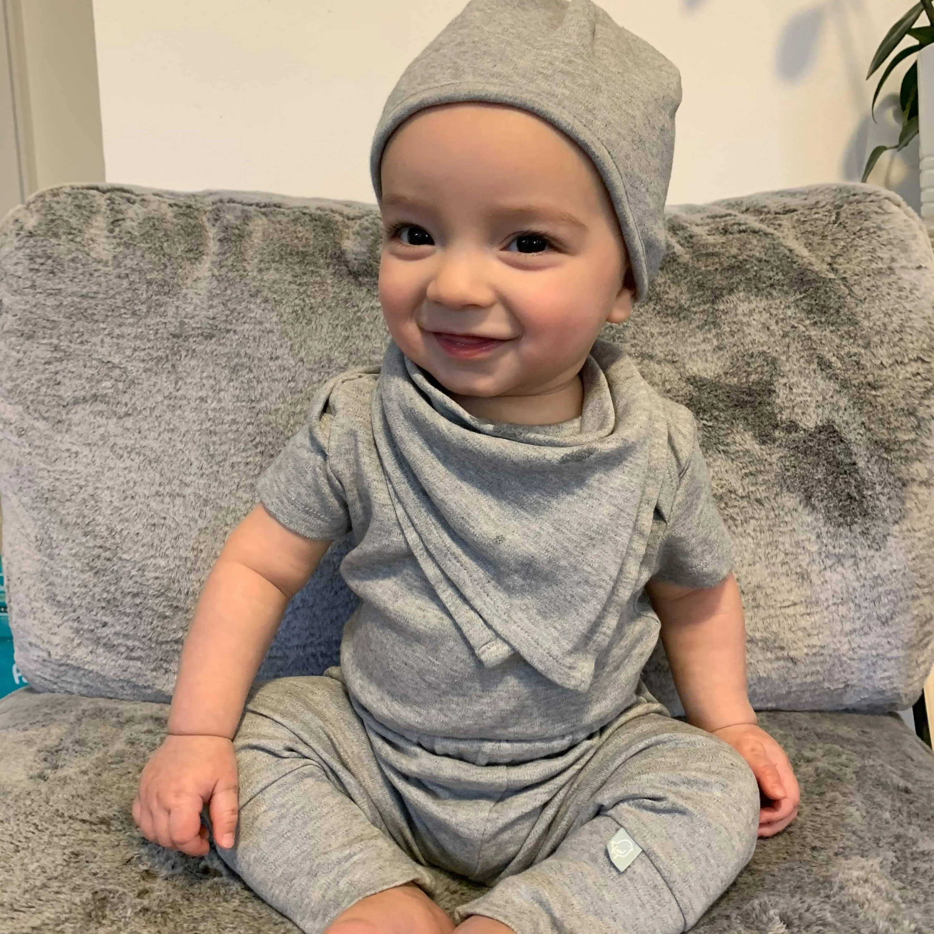Baby cuffed pants | heather:
