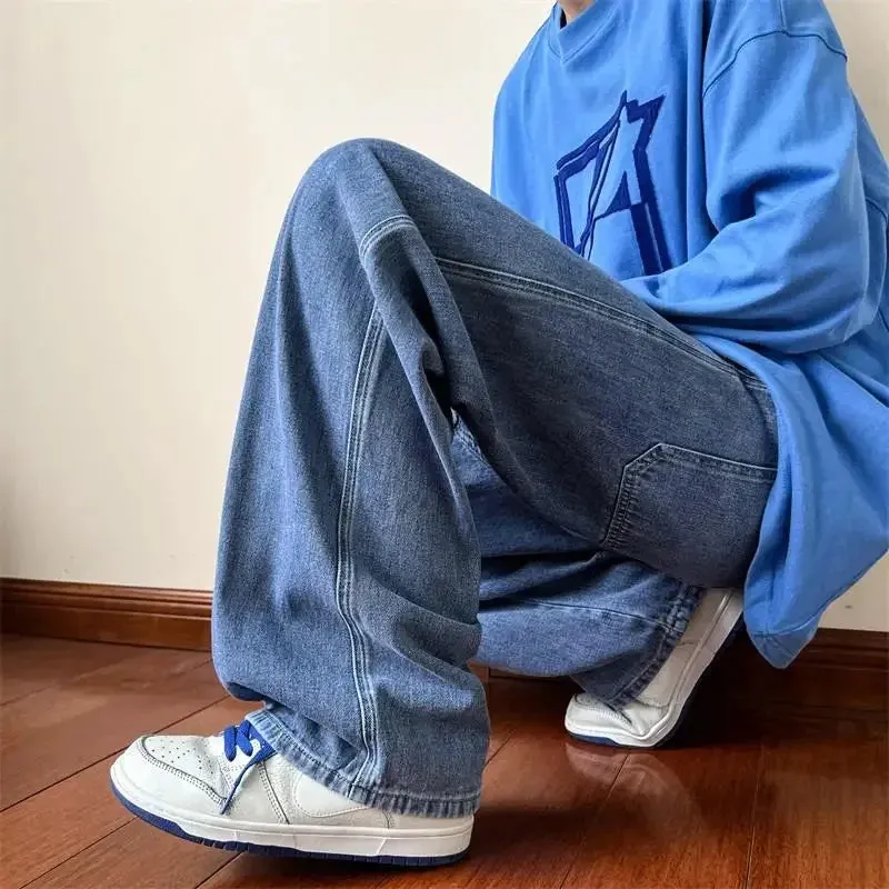 Baggy Washed Denim Casual Pants