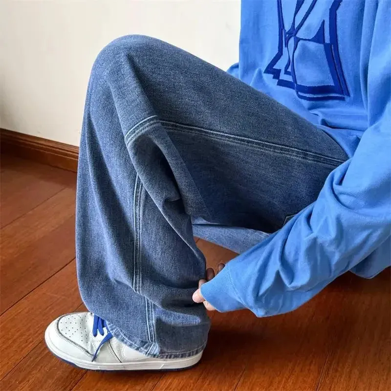 Baggy Washed Denim Casual Pants