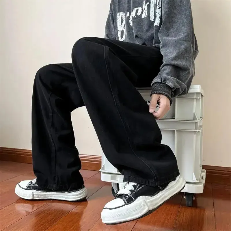 Baggy Washed Denim Casual Pants