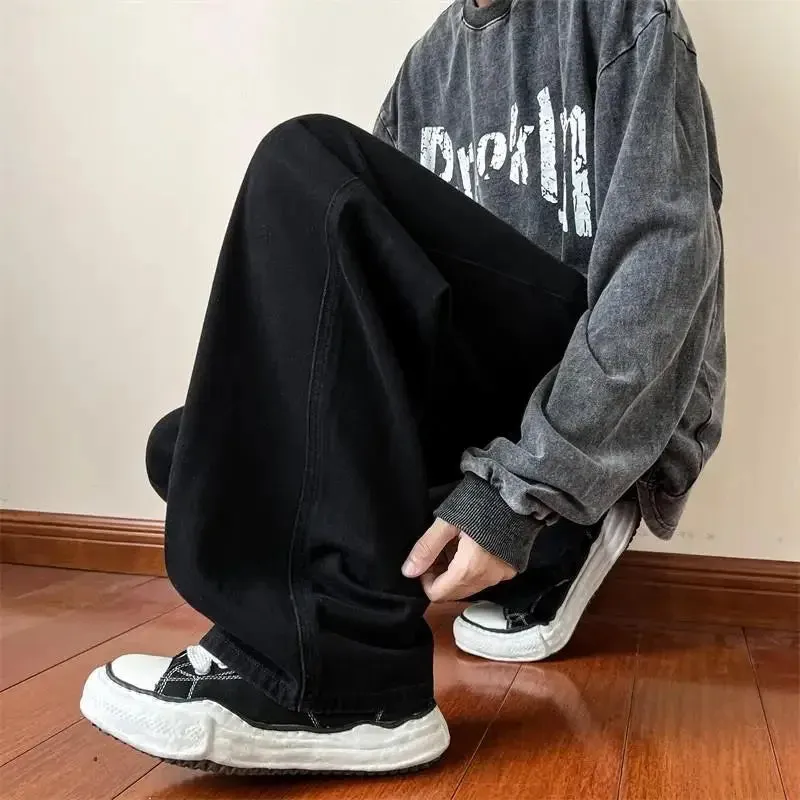 Baggy Washed Denim Casual Pants