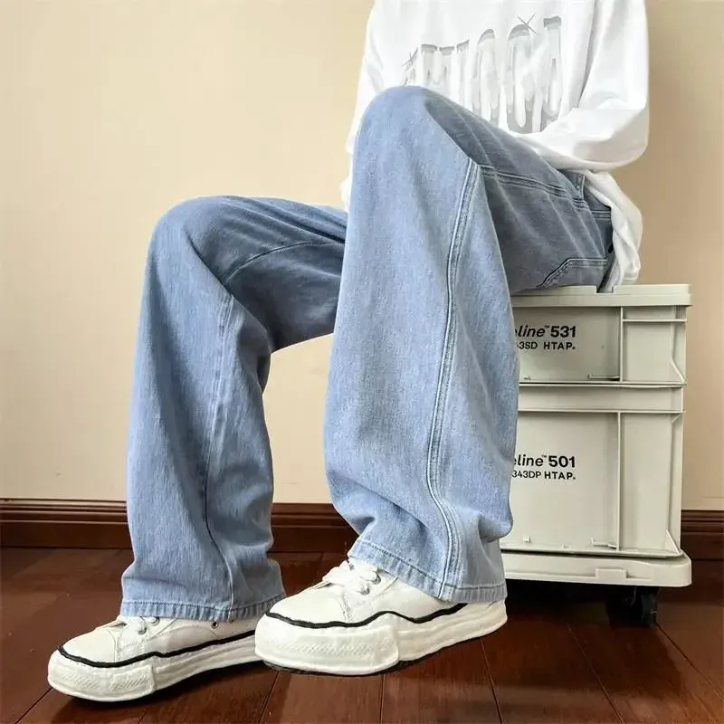 Baggy Washed Denim Casual Pants