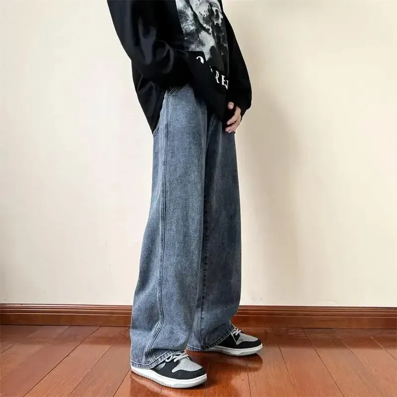 Baggy Washed Denim Casual Pants
