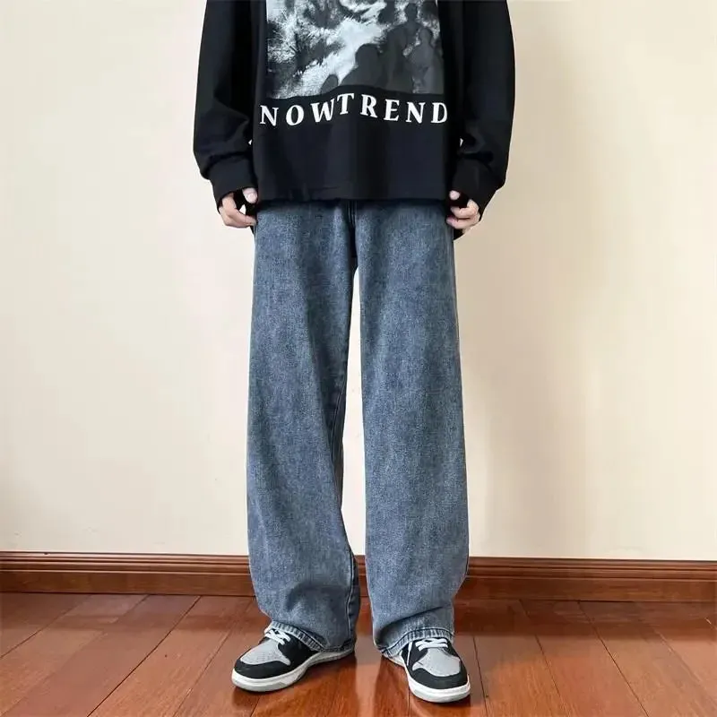 Baggy Washed Denim Casual Pants
