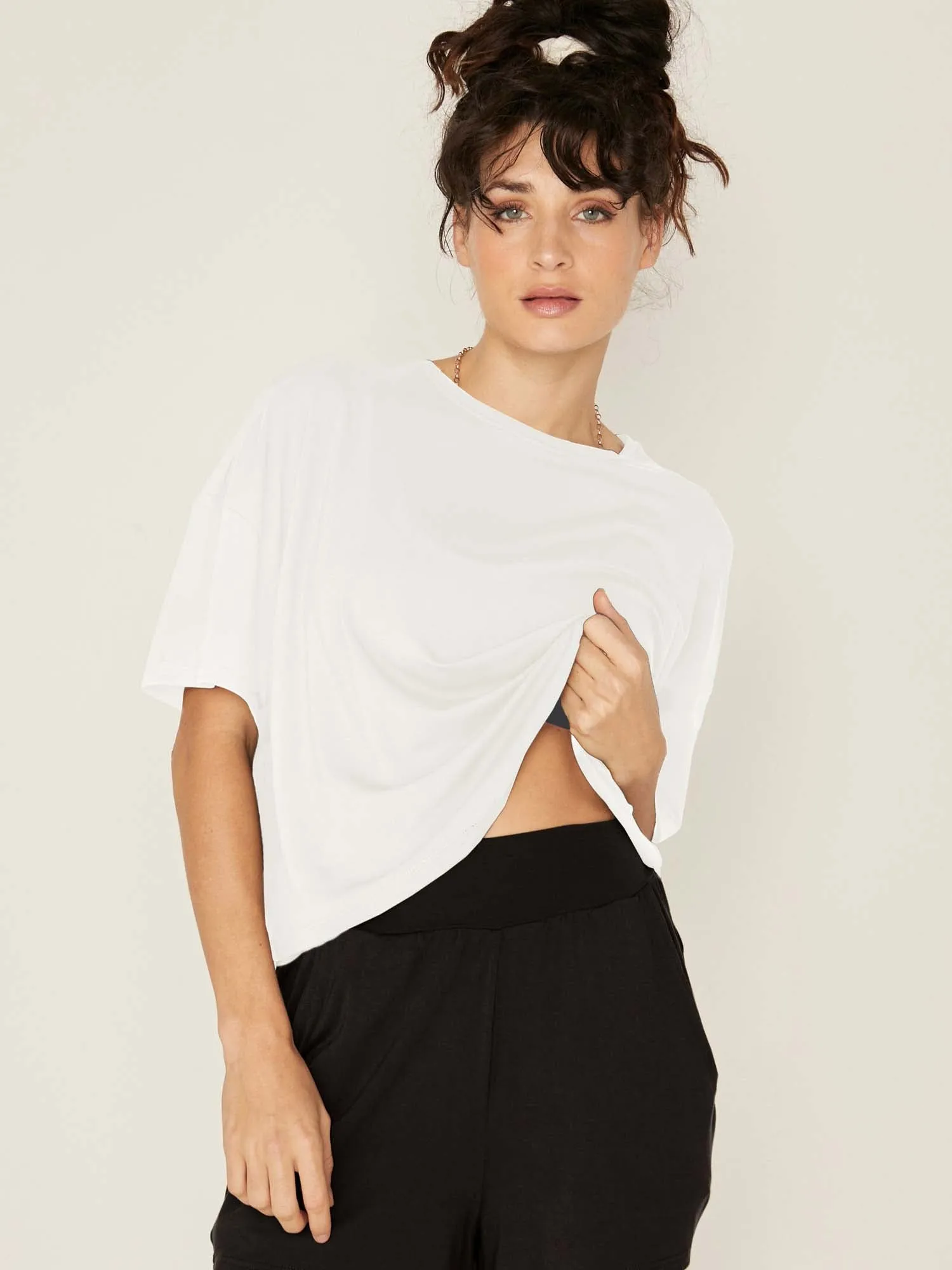 Bamboo Lounge Tee - Cream