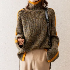 Bequemer Rollkragenpullover Gelb - Sofia