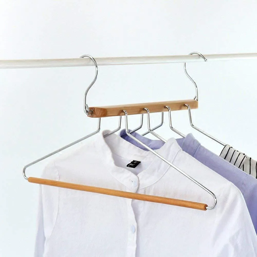 BESTOOL Pants Hangers, Wooden Pant Hangers, Non Slip Wood Hangers Clothes Hangers for Closet Space Saving, Heavy Duty Coat Hanger Huggable Baby Hangers, Dual-use Trouser Hanger