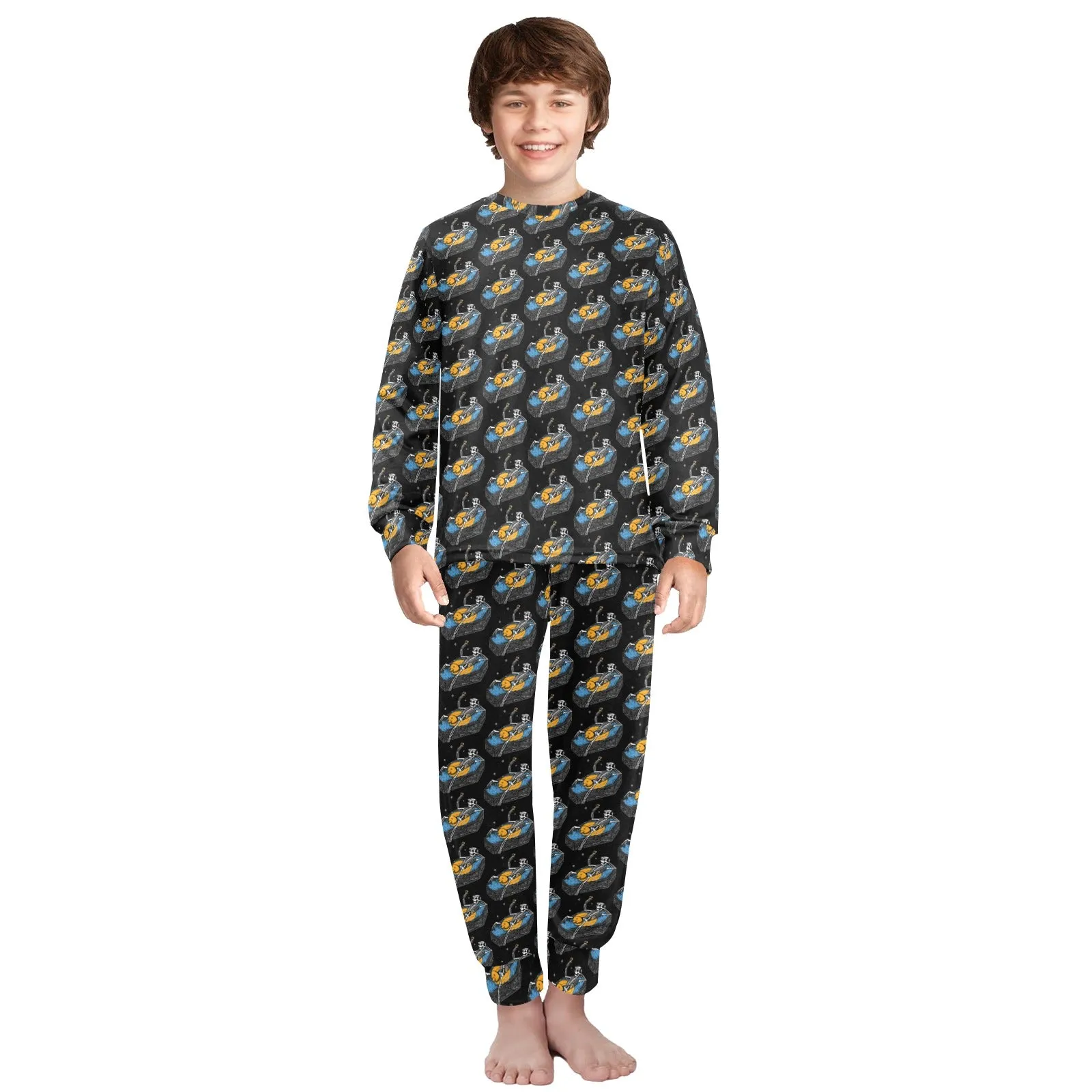 Big Boys' Crew Neck Long Pajama Set