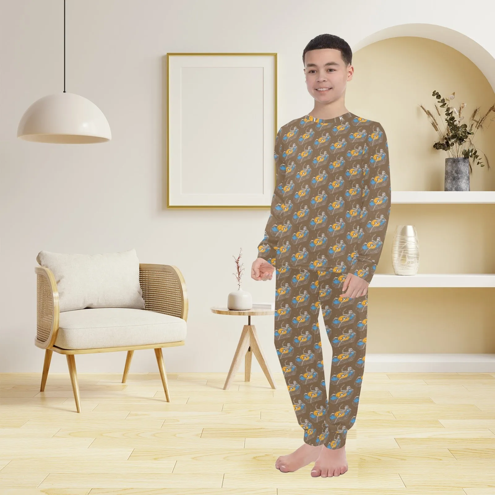 Big Boys' Crew Neck Long Pajama Set