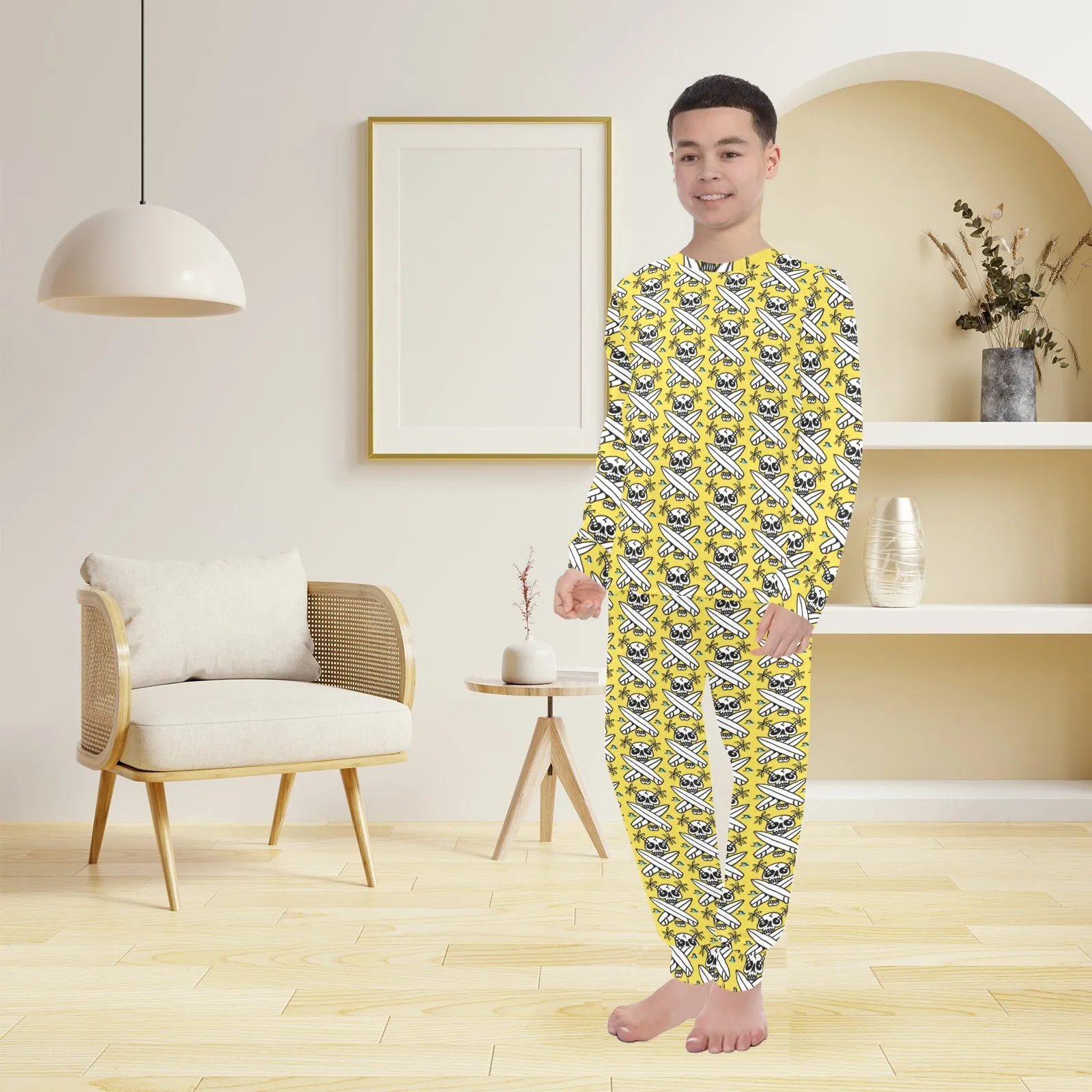 Big Boys' Crew Neck Long Pajama Set