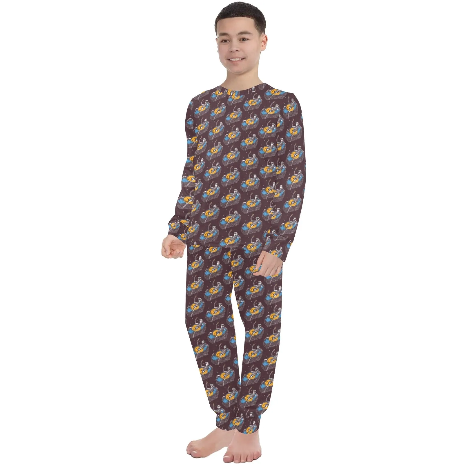 Big Boys' Crew Neck Long Pajama Set