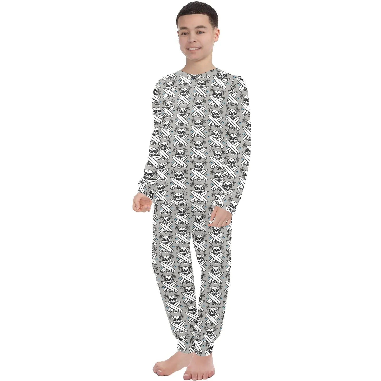Big Boys' Crew Neck Long Pajama Set