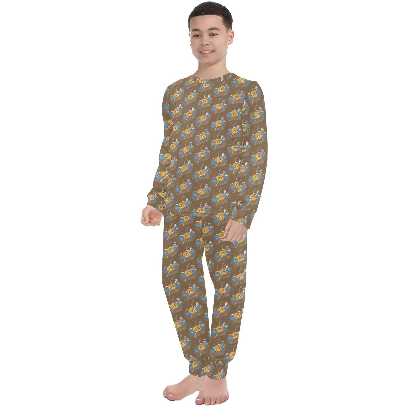 Big Boys' Crew Neck Long Pajama Set