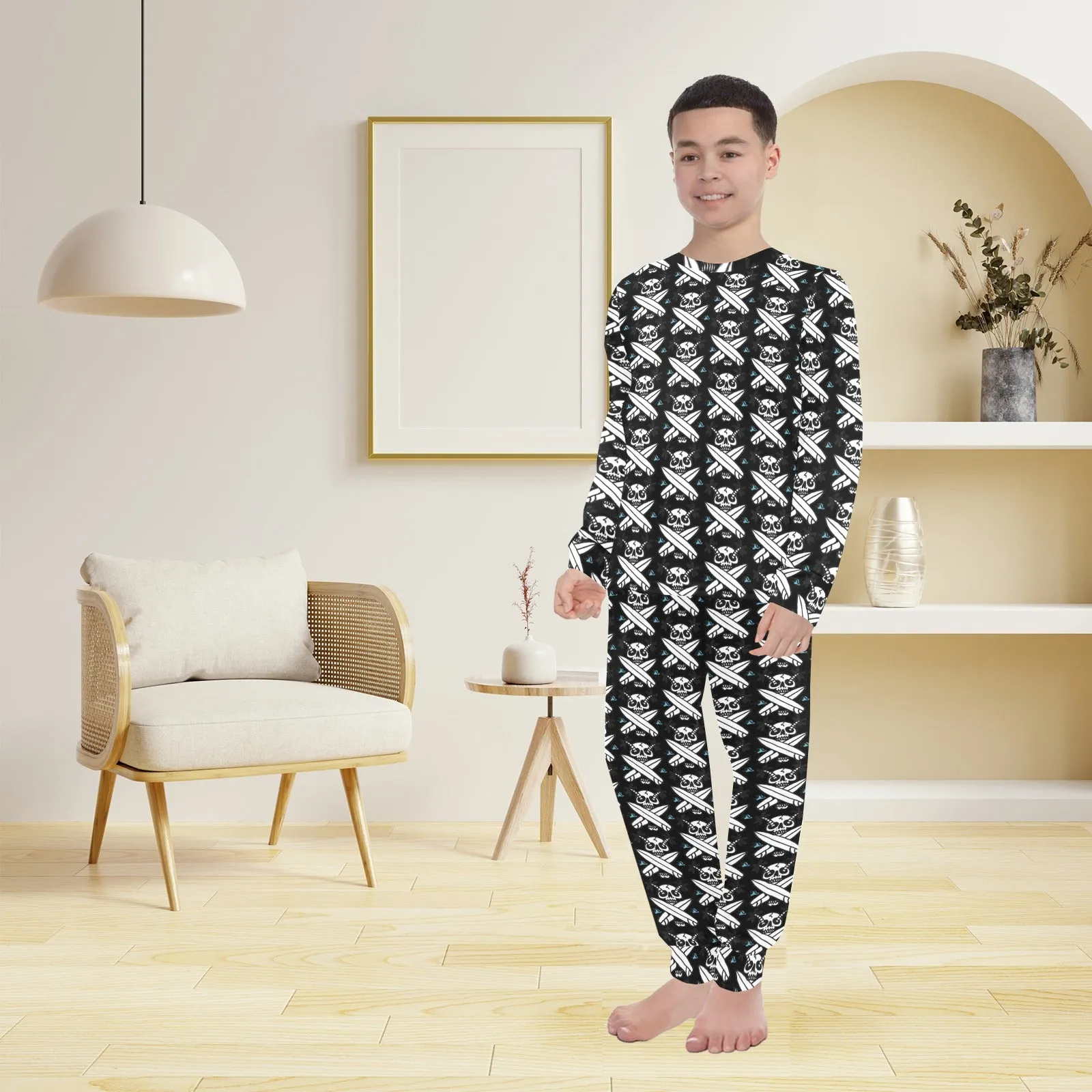 Big Boys' Crew Neck Long Pajama Set