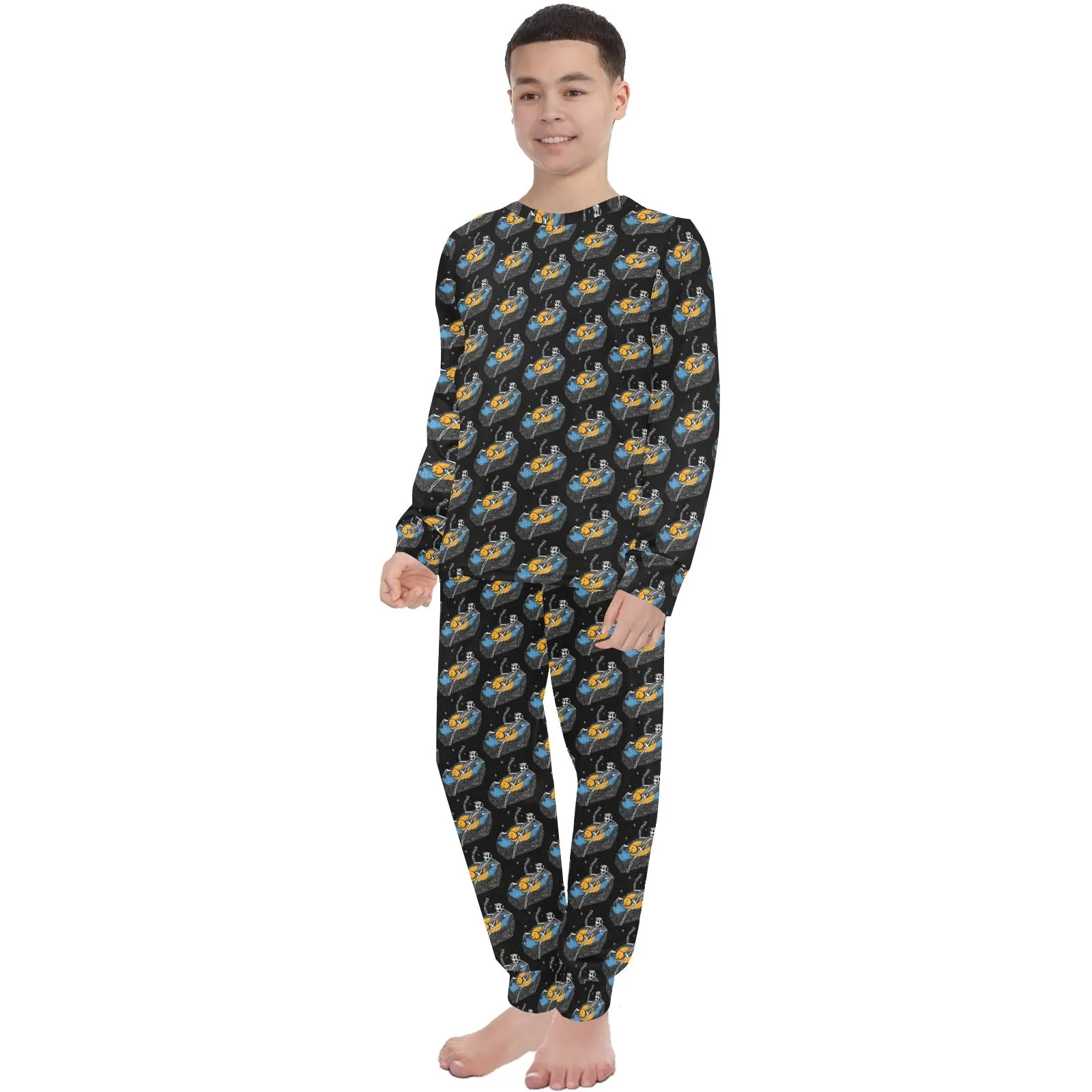 Big Boys' Crew Neck Long Pajama Set