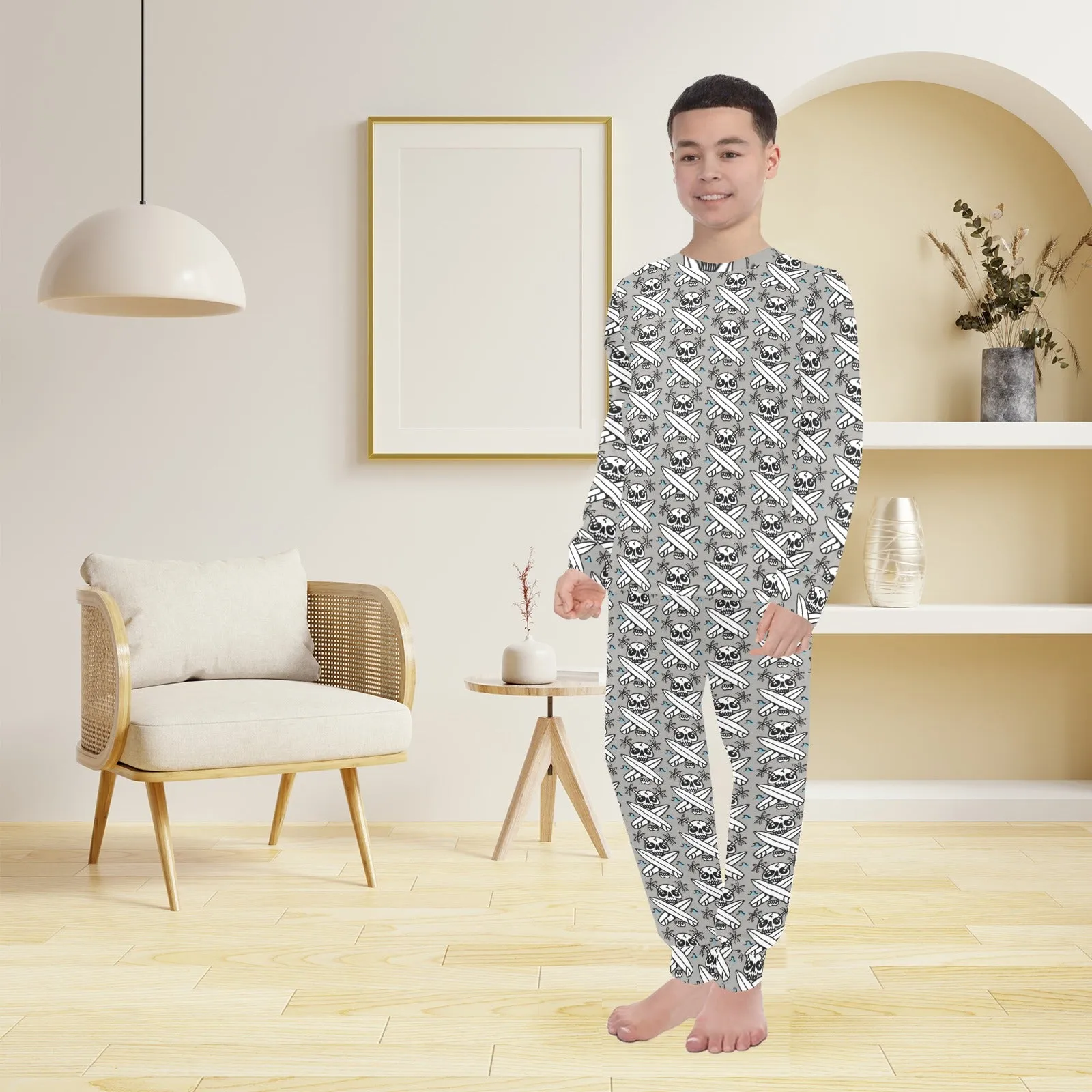 Big Boys' Crew Neck Long Pajama Set