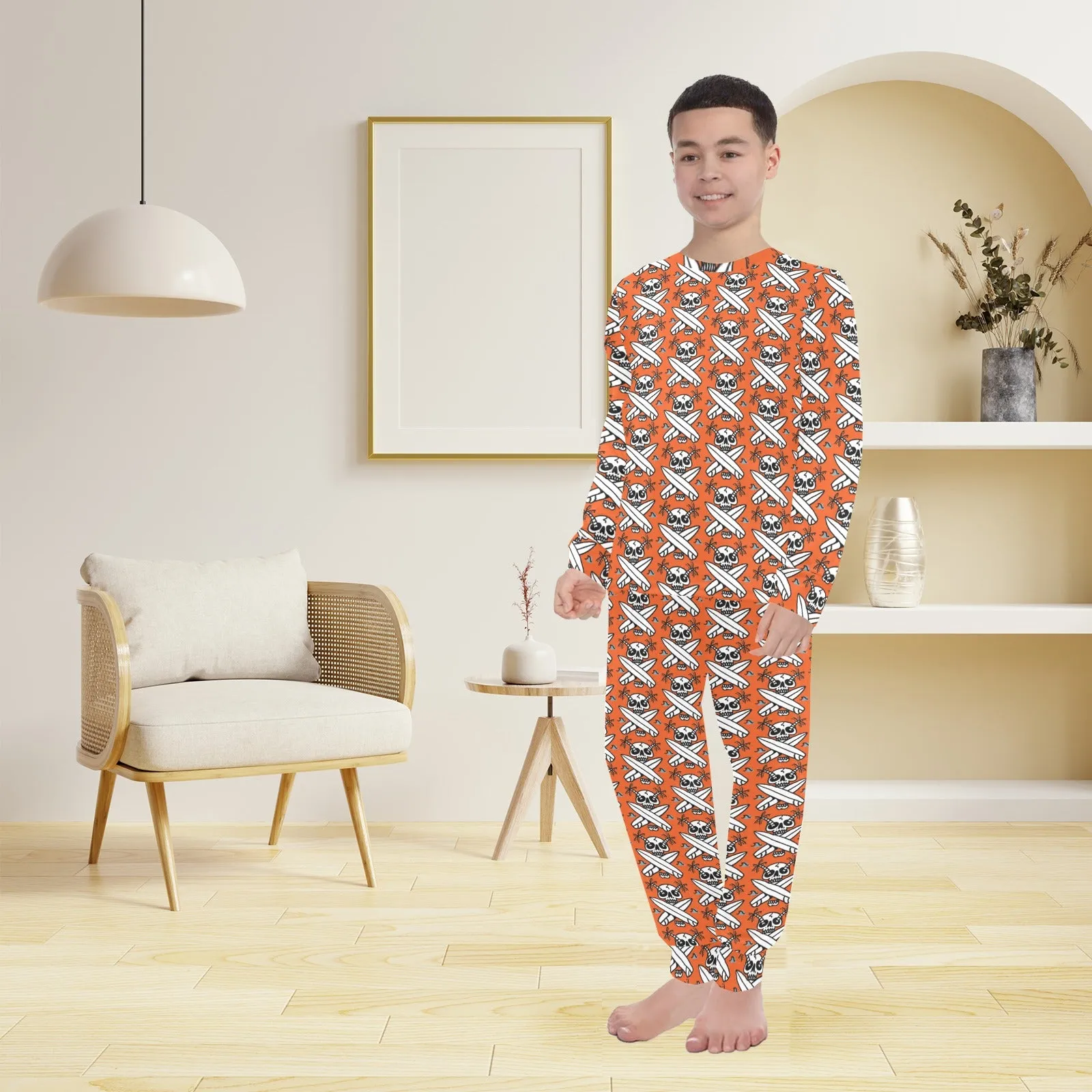 Big Boys' Crew Neck Long Pajama Set