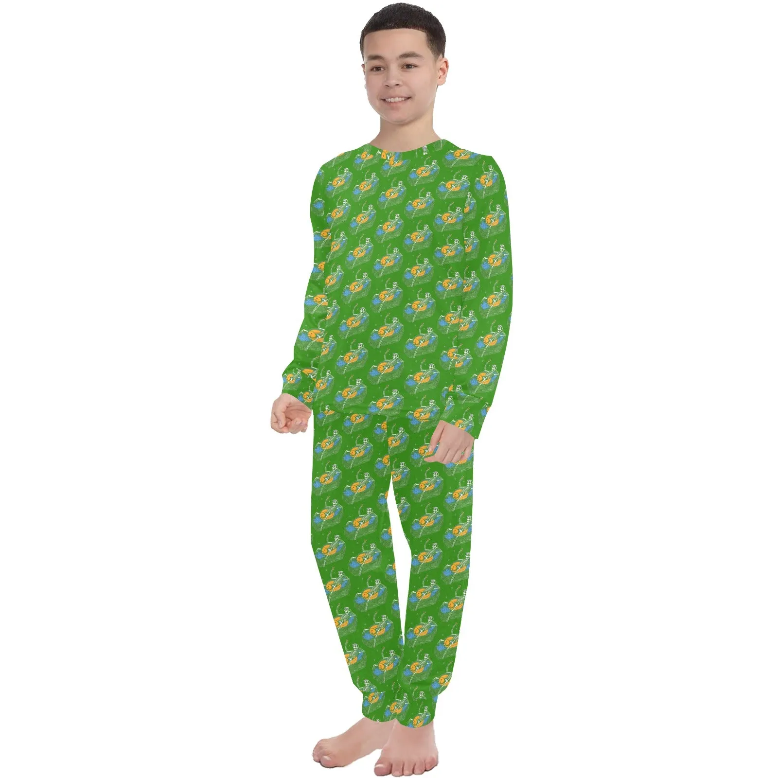 Big Boys' Crew Neck Long Pajama Set